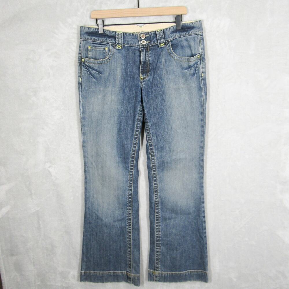 Banana Republic Jeans Womens 14 Blue Denim Bootcut Flap Pockets Low Y2K Vintage